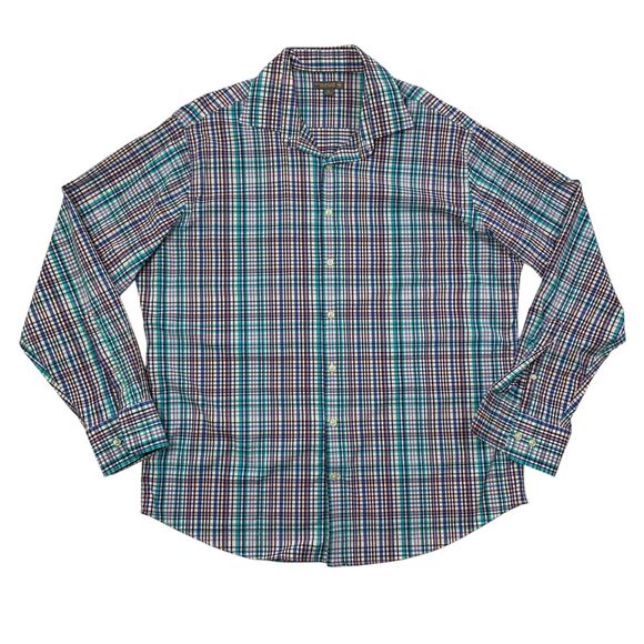 Peter Millar Shirt Mens XL Extra Large Summer Comfort Performance Plaid Nylon - Picture 1 of 13